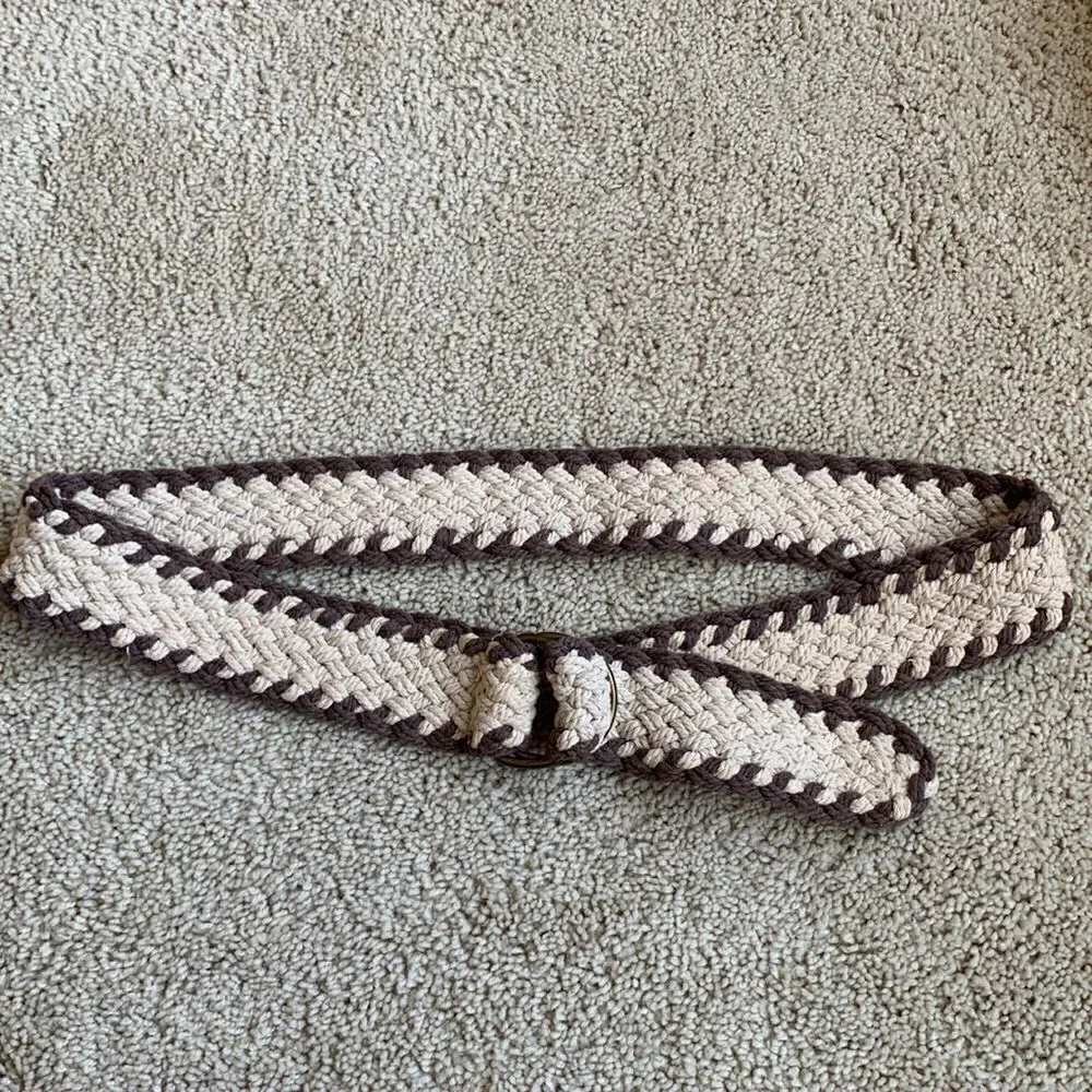 braided brown belt boho country belt size adjustable 30